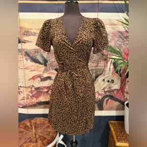 Madewell Brown Leopard Print Mini Dress